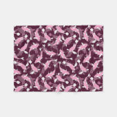 Rosa und Lila Muster - Koi Fish Fleecedecke (Vorderseite (Horizontal))