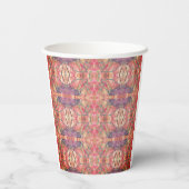 Rosa und lila Muster Pappbecher (Rückseite)
