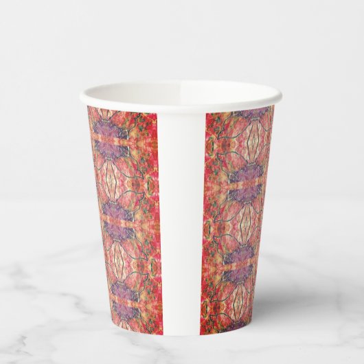 Rosa und lila Muster Pappbecher (Links)