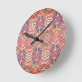 Rosa und lila Muster Runde Wanduhr (Winkel)