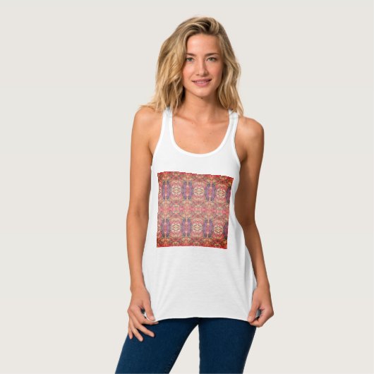 Rosa und lila Muster Tank Top (Vorderseite Vollansicht)