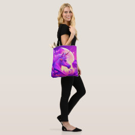 Rosa und Lila Nacht Einhorn Kunst Tasche