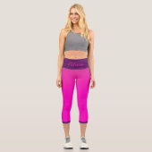 Rosa und Lila Namensvorlage Capri Leggings (Vorderseite)