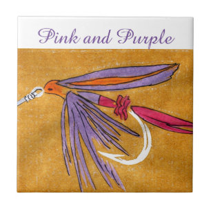 "Rosa und Lila" nasse Fliegenplatte. Fliese
