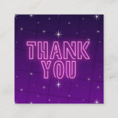 Rosa und Lila Nebel Funkelnd Sparkle Danke Cool Quadratische Visitenkarte (Vorderseite)