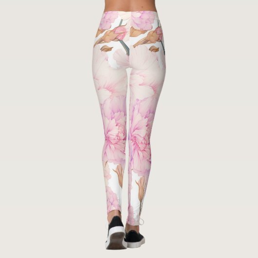 Rosa und Lila Nelken, entspannend Leggings (Rückseite)