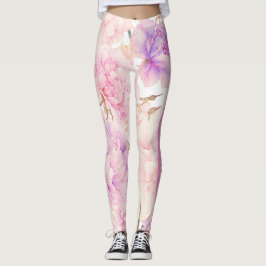Rosa und Lila Nelken, entspannend Leggings