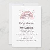Rosa und lila niedliche pastellfarbene Regenbogenb Einladung (Vorderseite)