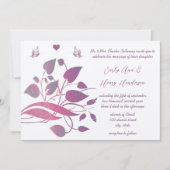 Rosa und Lila Orchideenhochzeiten Einladung (Vorderseite)