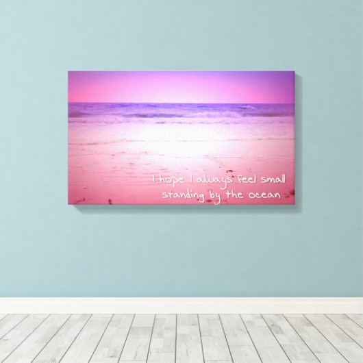 Rosa und Lila Ozeansonne mit Anführungszeichen Leinwanddruck (Insitu (Holzboden))