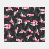 Rosa und lila Papageienmuster Fleecedecke (Vorderseite (Horizontal))