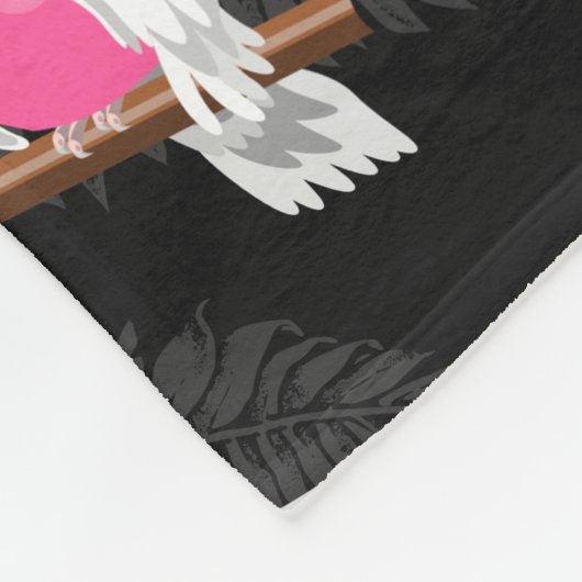 Rosa und lila Papageienmuster Fleecedecke (Ecke)