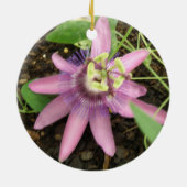 Rosa und Lila Passionblütendekorationen Keramik Ornament (Hinten)