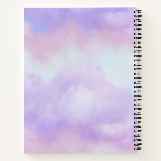 Rosa und lila pastellfarbene, flauschige Wolken Notizblock (Rückseite)