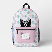 Rosa und Lila pastellfarbene Träume Katzenunterlag Bedruckter Rucksack (Vorderseite)