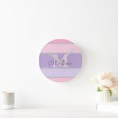 rosa und lila Pastete Runde Wanduhr (Zuhause)