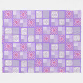 rosa und Lila Patchwork-Design Fleecedecke (Vorderseite (Horizontal))