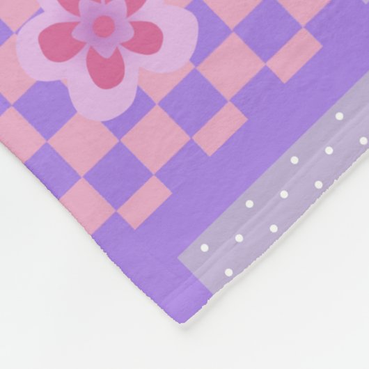 rosa und Lila Patchwork-Design Fleecedecke (Ecke)