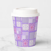 rosa und Lila Patchwork-Design Pappbecher (Links)