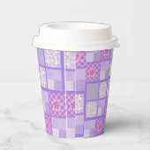 rosa und Lila Patchwork-Design Pappbecher (Rechts)