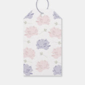 Rosa und Lila Peonies Quinceanera Party Geschenkanhänger (Rückseite)