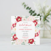 Rosa und Lila Peony-Blume Brautparty Einladung (Stehend Vorderseite)