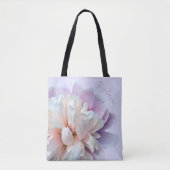 Rosa und Lila Peony Personalisierter Skriptname Tasche (Vorderseite)
