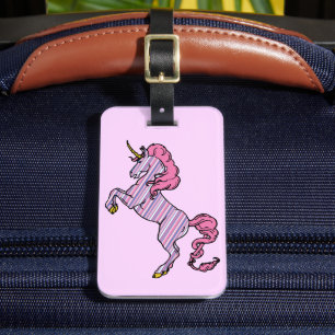 Rosa und Lila Pinstripe Gepäckanhänger