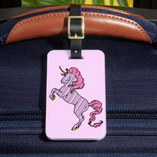 Rosa und Lila Pinstripe Gepäckanhänger
