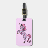 Rosa und Lila Pinstripe Gepäckanhänger (Vorderseite vertikal)