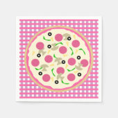 Rosa und Lila Pizza-Party Serviette (Vorderseite)