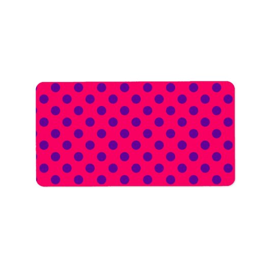Rosa und Lila Polka-Dot Adressaufkleber (Vorne)