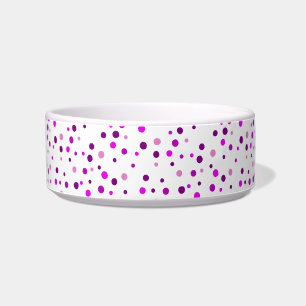 Rosa und lila Polka-Punkt-Haustier-Schüsseln Napf