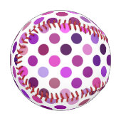 rosa und Lila Polka-Punkte Baseball (Vorderseite Links)