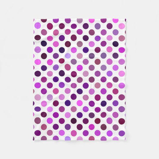 rosa und Lila Polka-Punkte Fleecedecke (Vorderseite)