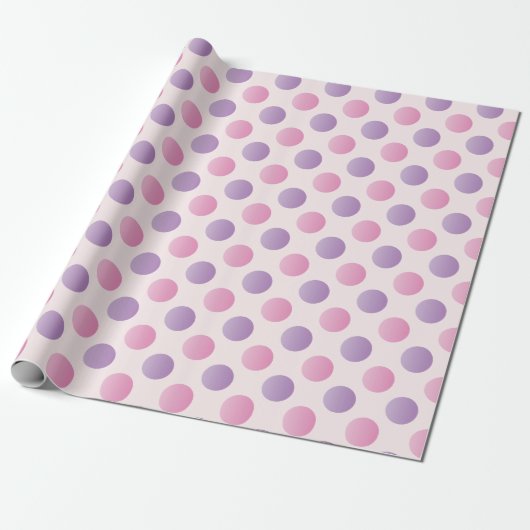 rosa und Lila Polka-Punkte Geschenkpapier (Ungerollt)