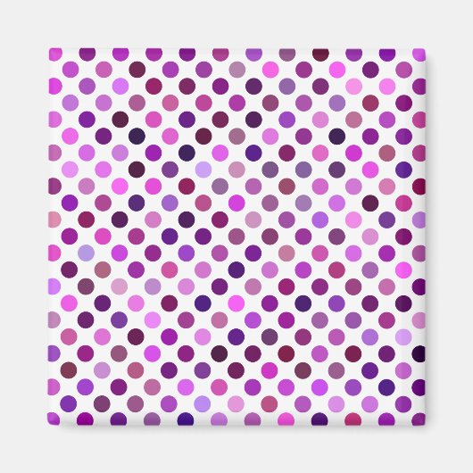 rosa und Lila Polka-Punkte Magnet (Vorne)
