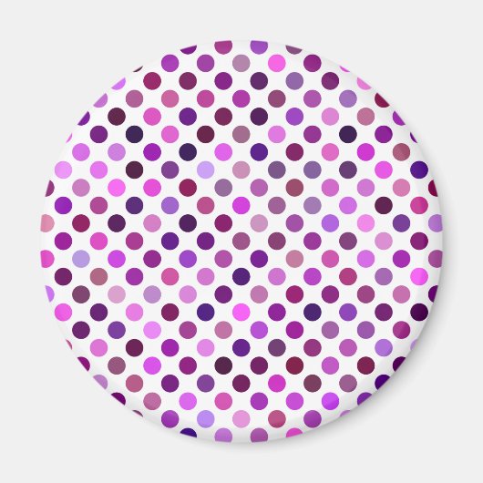 rosa und Lila Polka-Punkte Magnet (Vorne)
