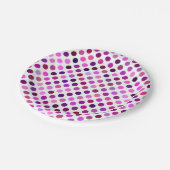 rosa und Lila Polka-Punkte Pappteller (Schrägansicht)