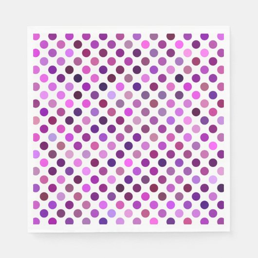 rosa und Lila Polka-Punkte Serviette (Vorderseite)