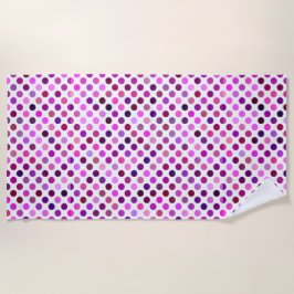 rosa und Lila Polka-Punkte Strandtuch