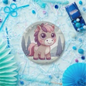 Rosa und Lila Pony in Dreamy Meadow Paper Plate Pappteller (Party)