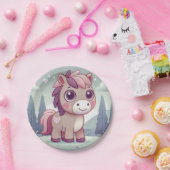 Rosa und Lila Pony in Dreamy Meadow Paper Plate Pappteller (Party)