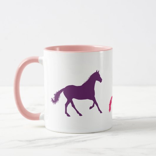 Rosa und Lila Ponys Tasse (Links)
