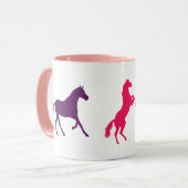 Rosa und Lila Ponys Tasse (Vorderseite Links)