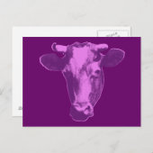 Rosa und Lila Pop Art Cow Postkarte (Vorne/Hinten)