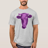 Rosa und Lila Pop Art Cow T-Shirt (Vorderseite)