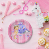 Rosa und Lila Princess Baby Dusche Pappteller (Party)