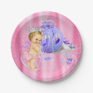 Rosa und Lila Princess Baby Dusche Pappteller