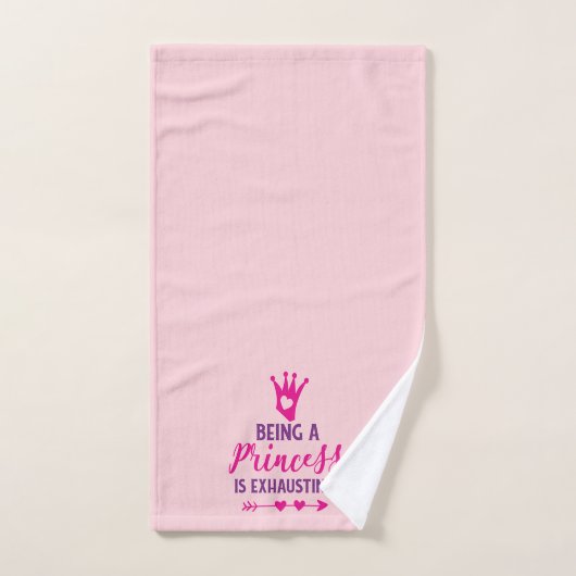 Rosa und Lila Prinzessin zu sein erschöpft Badhandtuch Set (Handtuch)